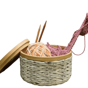 Cahara Awi - Handwoven Small Roundcase with Lid, Combine with Bamboo