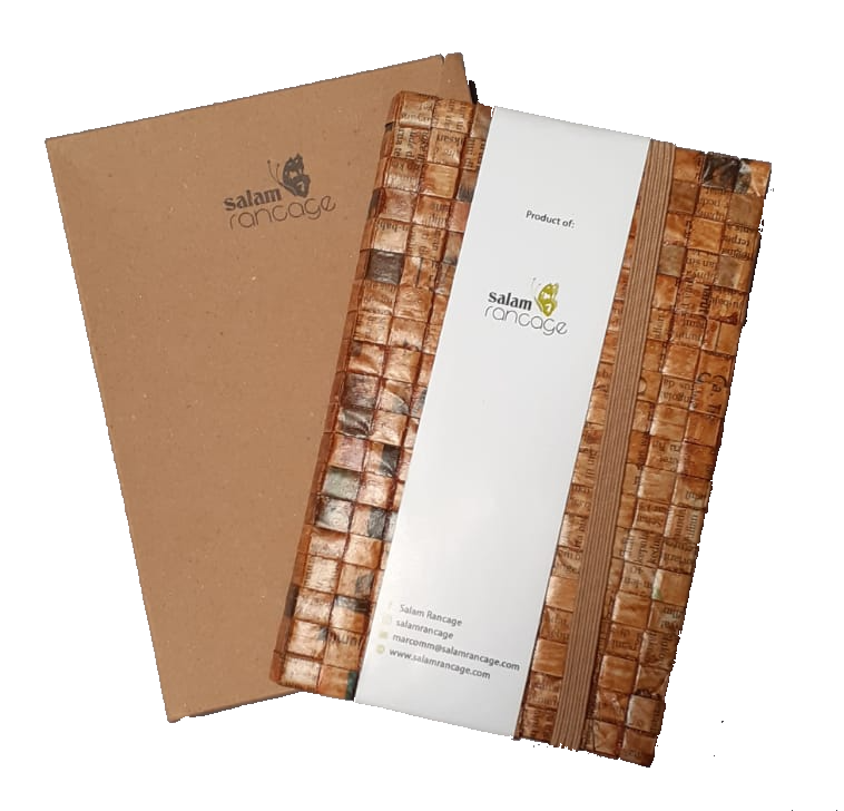 Calakan Coklat - Handwoven Cover Notebook, Including book